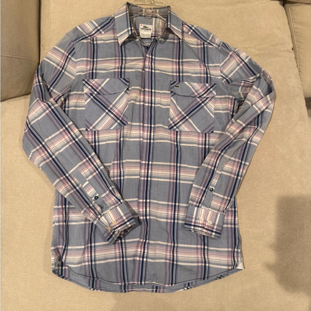 Lacoste Men's Multicolor Plaid Button Down Shirt